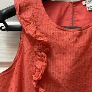 J Crew Factory‎ Women's Size 6 Coral Textured Ruffle Bib Top Tank